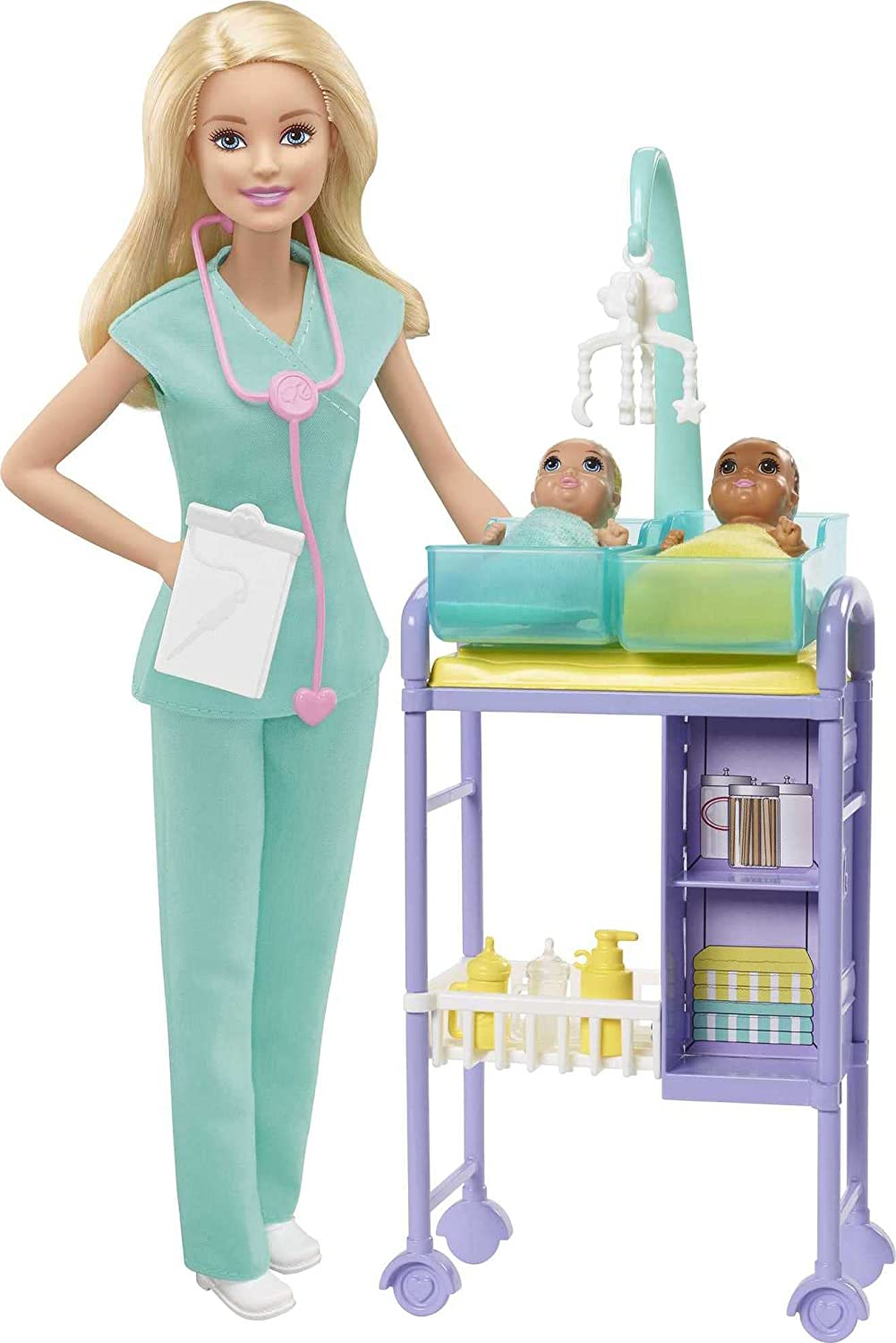 Barbie doll and store baby