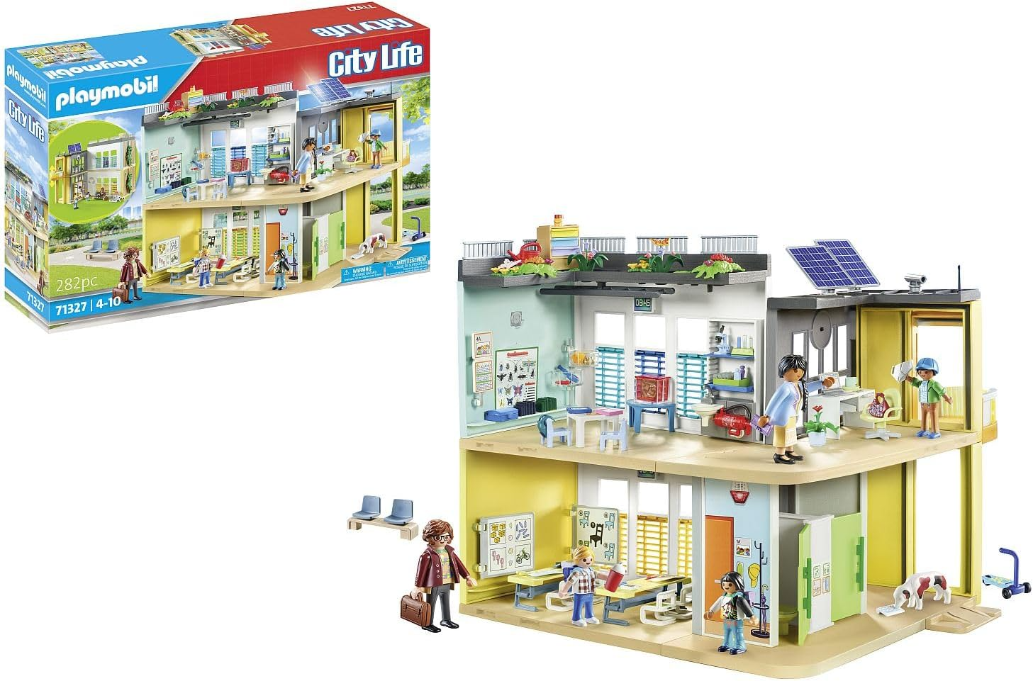 Playmobil 71327 City Life Large School, prédio escolar mobiliado e sem