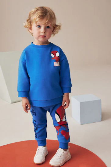 |Niño| Conjunto de sudadera y jogging azul cobalto de Spider-Man (de 9 meses a 8 años)