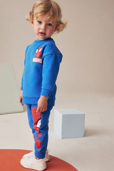 |Niño| Conjunto de sudadera y jogging azul cobalto de Spider-Man (de 9 meses a 8 años)