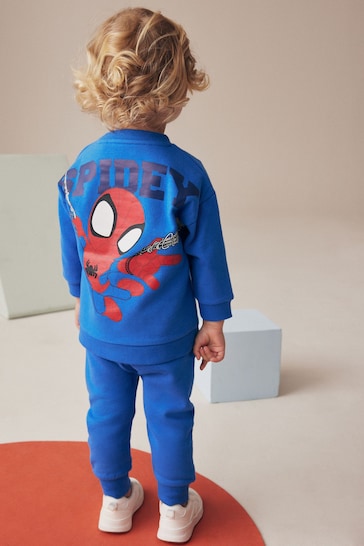 |Niño| Conjunto de sudadera y jogging azul cobalto de Spider-Man (de 9 meses a 8 años)