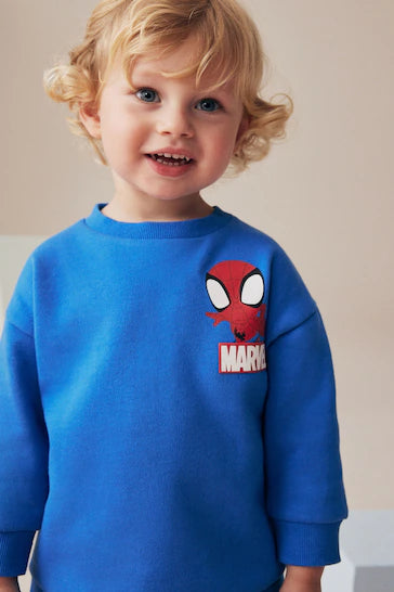 |Niño| Conjunto de sudadera y jogging azul cobalto de Spider-Man (de 9 meses a 8 años)