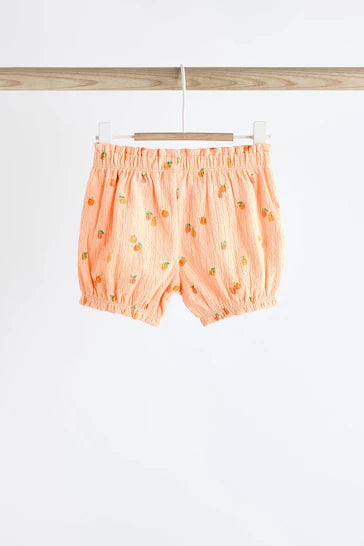 |BabyGirl| Conjunto De 2 Peças De Top e Shorts Para Bebê - Laranja