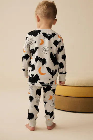 |Boy| Conjunto De Pijama Snuggle 100% Algodão – Estampa De Morcego Que Brilha No Escuro (9 meses a 10 anos)