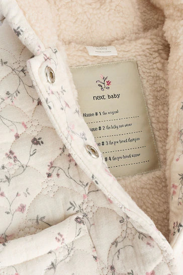 |Niña| Chaqueta con capucha floral crema Ditsy Baby (0 meses a 2 años)