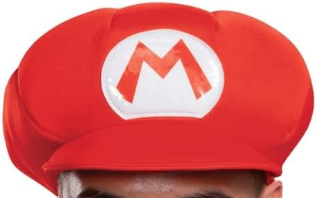 Disguise Fantasia masculina de Mario, fantasia adulta oficial Nintendo Super Mario Bros com chapéu e bigode