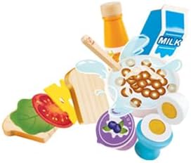 Hape E3172 Delicioso café da manhã Playset Food Set com colher de brinquedo para fingir brincar | 3+ anos, colorido