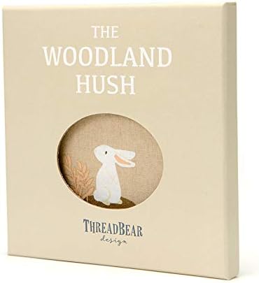 ThreadBear Design The Woodland Hush Cloth Rag Book com animais ilustrados para leitura precoce e desenvolvimento de aprendizagem