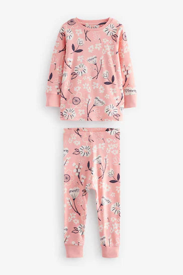 |Niña| Pack de 3 pijamas estampados de manga larga - Conejito rosa/gris (9 meses a 10 años)