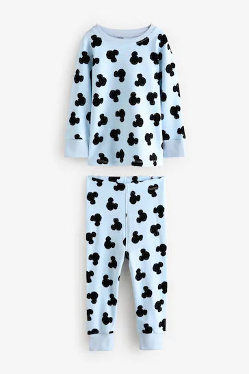 |Niño| Pack de 3 pijamas acurrucados azul/crudo de Mickey Mouse (de 9 meses a 10 años)