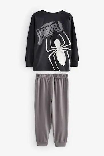 |Chico Grande| Pijama Mono Pierna Spiderma Negro/Gris (3 a 16 años)