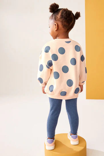 |Niña| Conjunto de sudadera y leggings Cloud - Azul marino (3 meses a 7 años)