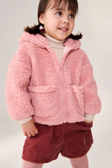 |Niña| Chaqueta polar con cremallera y capucha - Rosa (3 meses a 7 años)