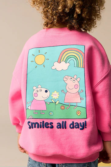 |Niña| Sudadera Peppa Pig Crew Rosa (3 meses a 7 años)