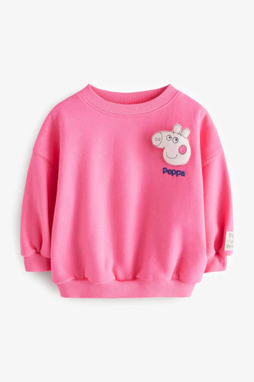 |Niña| Sudadera Peppa Pig Crew Rosa (3 meses a 7 años)