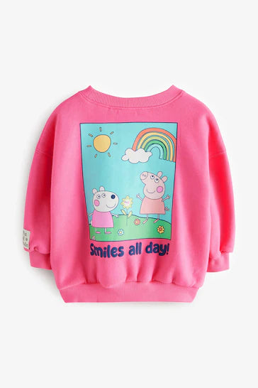 |Niña| Sudadera Peppa Pig Crew Rosa (3 meses a 7 años)