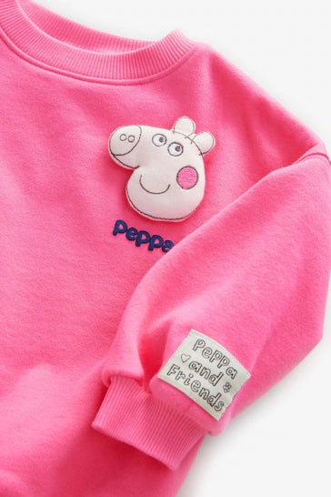 |Niña| Sudadera Peppa Pig Crew Rosa (3 meses a 7 años)