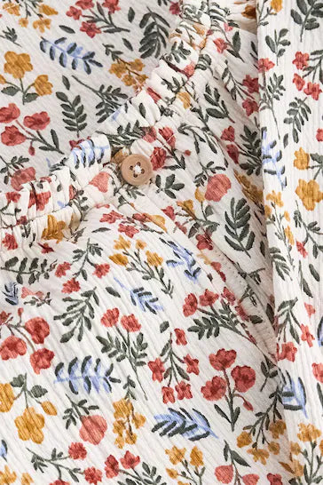 |Niña| Conjunto Blusa y Leggings - Naranja Floral (3 meses a 7 años)