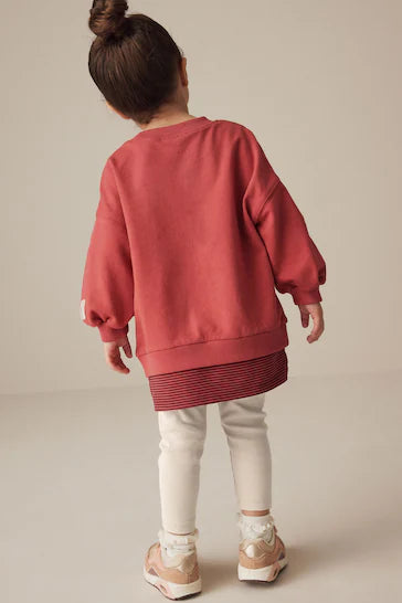 |Niña| Conjunto de sudadera y leggings - Personaje Sonrisa Roja (3 meses a 7 años)