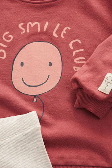 |Niña| Conjunto de sudadera y leggings - Personaje Sonrisa Roja (3 meses a 7 años)