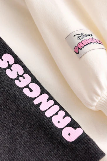 |Niña| Conjunto de camiseta de manga larga y leggings Princesas Disney blanco crema (3 meses a 7 años)