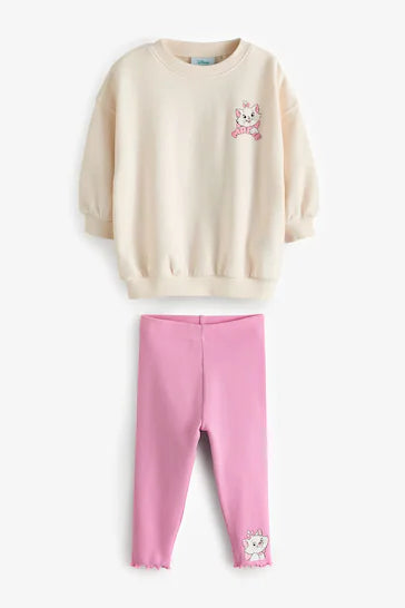 |Niña| Conjunto de camiseta y leggings rosas de manga larga de Los Aristogatos de Disney (de 3 meses a 7 años)