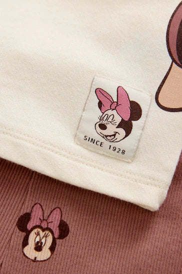 |Niña| Conjunto de camiseta y leggings de lentejuelas blancas de manga larga de Minnie Mouse y Daisy de Disney (de 3 meses a 7 años)