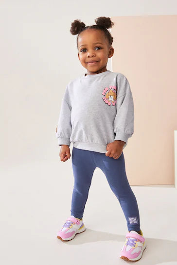 |Niña| Conjunto de camiseta de manga larga y leggings grises de Paw Patrol (de 3 meses a 7 años)