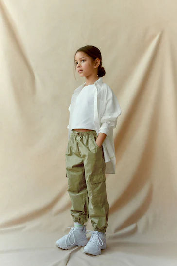 |Girl| Calça Cargo Parachute Forrada (3-16 anos)