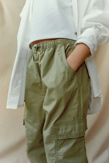 |Girl| Calça Cargo Parachute Forrada (3-16 anos)