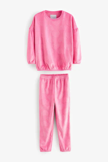 |Girl| Pijama De Lã Aconchegante - Pink Heart (9 meses a 16 anos)