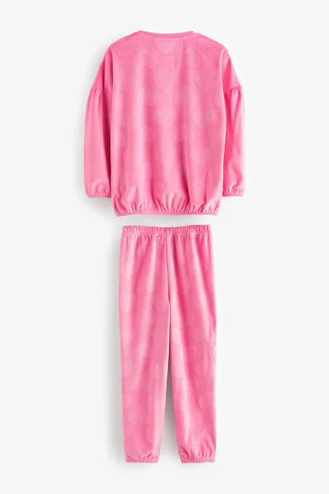 |Niña| Pijama acogedor de forro polar - Corazón rosa (9 meses a 16 años)