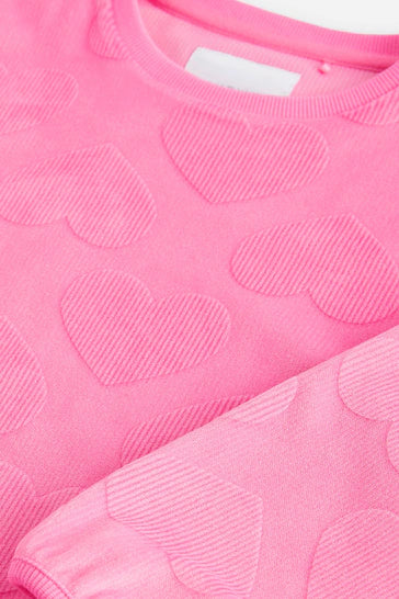 |Girl| Pijama De Lã Aconchegante - Pink Heart (9 meses a 16 anos)