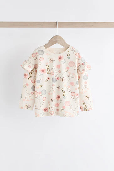 |Girl| Tops De Manga Comprida Com Folho 100% Algodão, Pacote Com 4 - Rosa (3 meses a 7 anos)