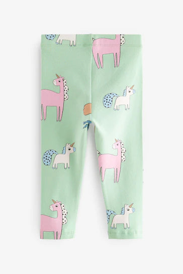 |Girl| Pacote De 4 Leggings Estampadas - Azul (3 meses a 7 anos)