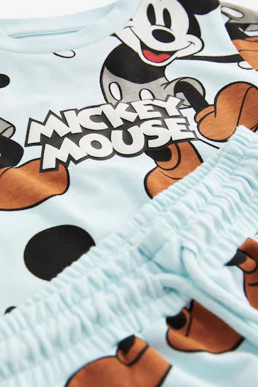 |Boy| Conjunto De Camiseta e Shorts Azul Mickey De Manga Curta (3 meses a 8 anos)