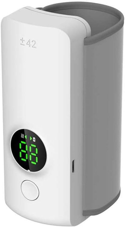 Aquecedor de mamadeira portátil USB Mini aquecedor de mamadeira Sleave Aquecedor de mamadeira recarregável e termostato portátil controlado com Smart com tela digital inteligente