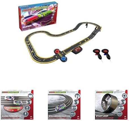 Scalextric Micro Scalextric - Conjunto de corrida de super velocidade Lamborghini vs Porsche - Conjuntos de corrida movidos a bateria, pistas de corrida de slot car