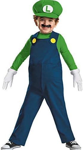 Disguise Fantasia Nintendo Super Mario Brothers Luigi Classic Boys, XS/3T-4T