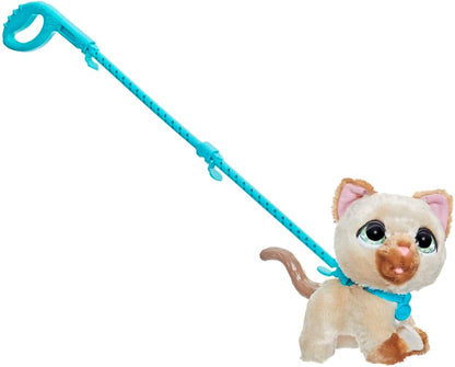 FurReal friends Walkalots Large Racker gato de brinquedo interativo para caminhar com sons e reações para crianças de 4 anos