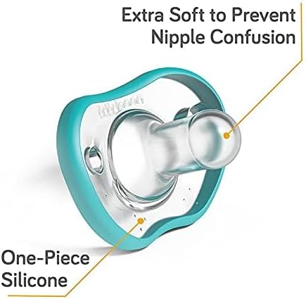 Nanobebe Chupetas para bebês de 0 a 3 meses - ortodônticas, curvas confortavelmente com contorno facial, premiadas para bebês que amamentam, 100% silicone - sem BPA