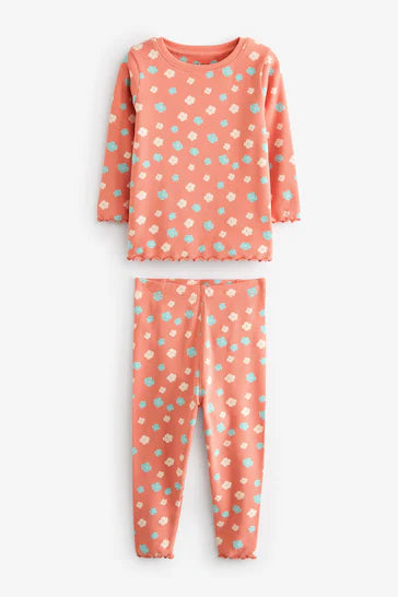 |Niña| Pack de 3 Pijamas Florales – Ditsy Pink/Crema (9 meses a 16 años)