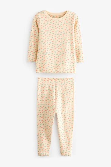 |Niña| Pack de 3 Pijamas Florales – Ditsy Pink/Crema (9 meses a 16 años)