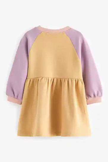 |Niña| Vestido sudadera de manga larga - Amarillo (3 meses a 7 años)