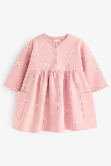 |Niña| Vestido sudadera de manga larga - Rosa (3 meses a 7 años)