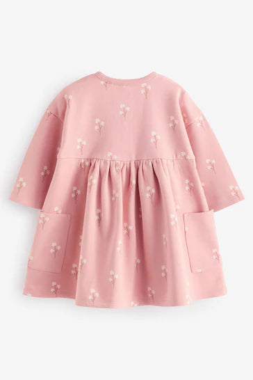 |Niña| Vestido sudadera de manga larga - Rosa (3 meses a 7 años)