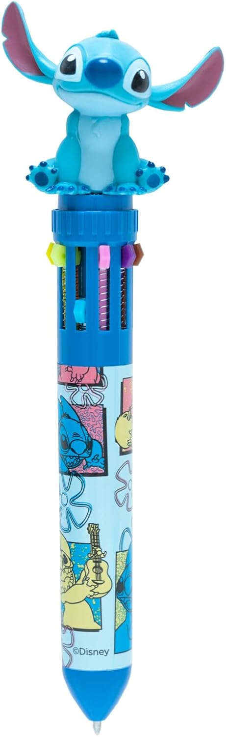 Disney Grupo Erik Stitch Pen Caneta Esferográfica 10 em 1 com Topper 3D Stitch | Caneta Disney | Lilo & Stitch Gifts | Stitch Gifts | Disney Gifts | Stitch Disney Gifts