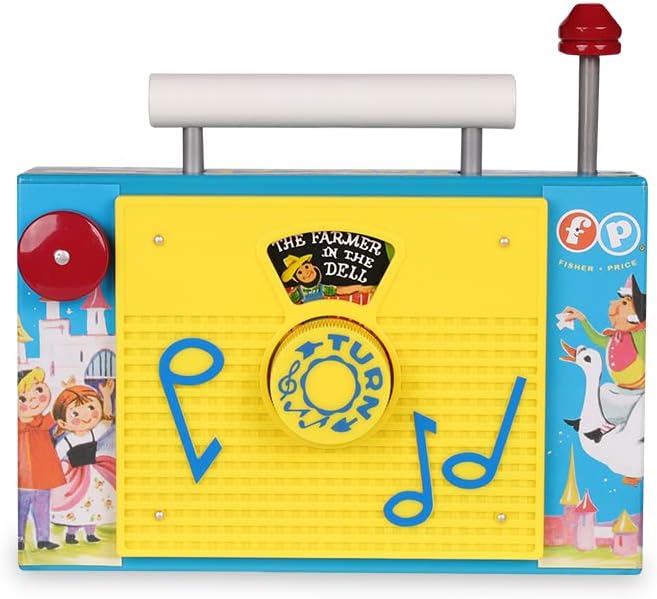 Fisher Price Clássicos | Rádio TV | Brinquedo interativo para jogos de simulação e dramatização, brinquedo pré-escolar clássico com embalagem estilo retrô, adequado para meninos e meninas com mais de 18 meses