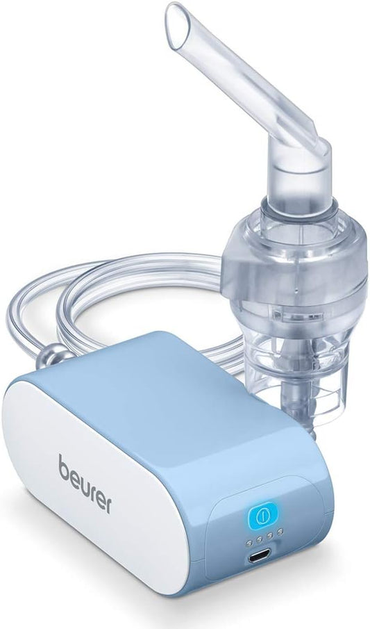 Nebulizador portátil Beurer IH60UK - Alivio de resfriados, asma y problemas respiratorios - Inhalador silencioso con tecnología de aire comprimido - Apto para adultos y niños - Con práctica bolsa de almacenamiento