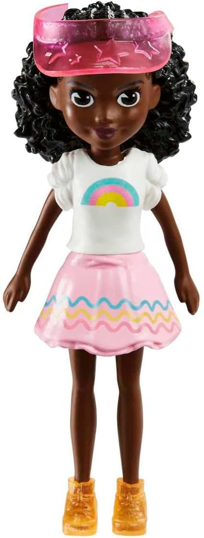 Polly Pocket Conjunto de pacote de moda Rainbow Pop inclui uma boneca, roupas e acessórios adicionais para meninas de 4 anos ou mais